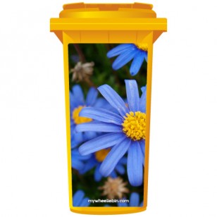 Bright Purple & Yellow Flower Wheelie Bin Sticker Panel